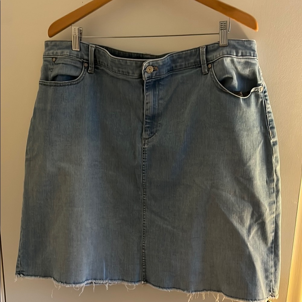 Talbots Light Blue Denim A-Line Skirt